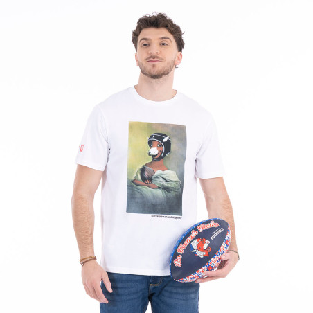 T-SHIRT MANCHES COURTES VACHE QUI RIT RUCKFIELD BLANC