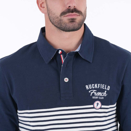 POLO MANCHES LONGUES  FRENCH RUGBY CLUB RUCKFIELD BLEU MARINE