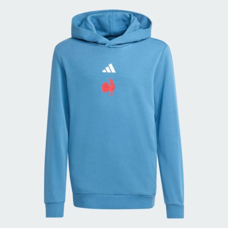 SWEAT-SHIRT À CAPUCHE FFR ENFANTS BLEU PETROLE
