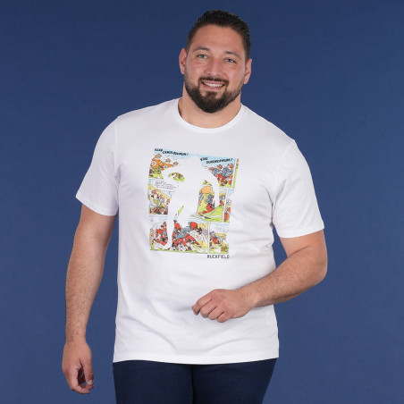 T SHIRT MANCHES COURTES ASTERIX RUCKFIELD BLANC