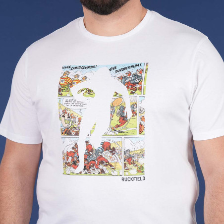 T SHIRT MANCHES COURTES ASTERIX RUCKFIELD BLANC