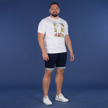 T SHIRT MANCHES COURTES ASTERIX RUCKFIELD BLANC