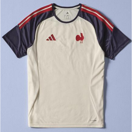 T-Shirt Performance France Rugby Blanc Cassé Adidas