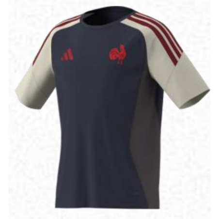 T-Shirt Performance France Rugby Bleu Marine adidas
