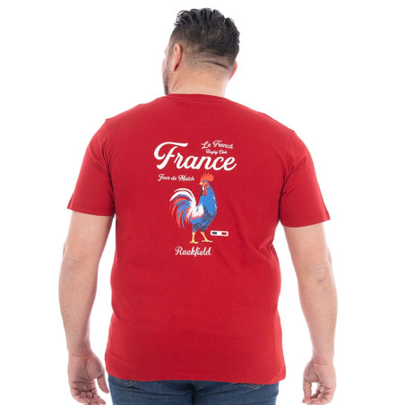 T-SHIRT MANCHES COURTES RUCKFIELD ROUGE FONCE