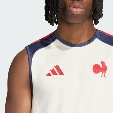 Débardeur France Rugby Blanc Cassé Adidas