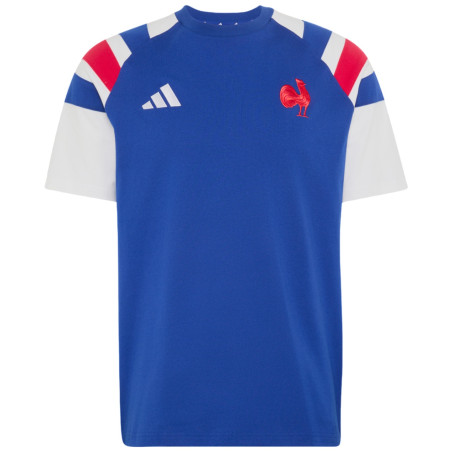 T-Shirt Coton France Rugby Bleu Roi Adidas