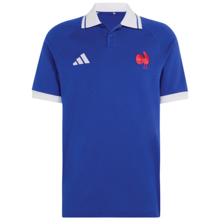 Polo Coton France Rugby Bleu Roi Adidas