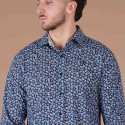 Chemise bleu marine à manches longues no-iron Ruckfield Ligne City