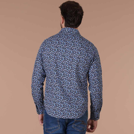Chemise bleu marine à manches longues no-iron Ruckfield Ligne City