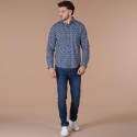 Chemise bleu marine à manches longues no-iron Ruckfield Ligne City