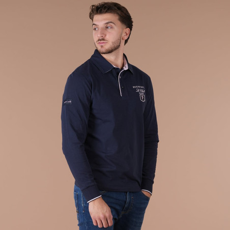 POLO MANCHES LONGUES RUCKFIELD BLEU MARINE