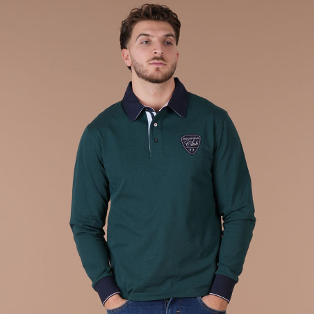 POLO MANCHES LONGUES RUCKFIELD VERT FORET